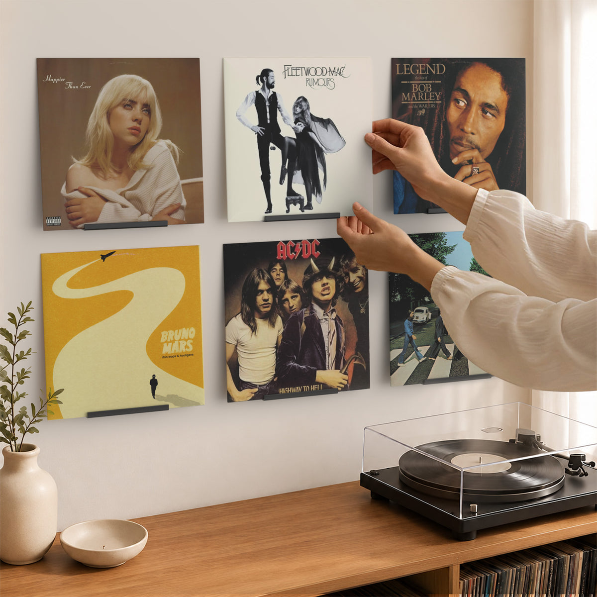 LP houder aan de muur
