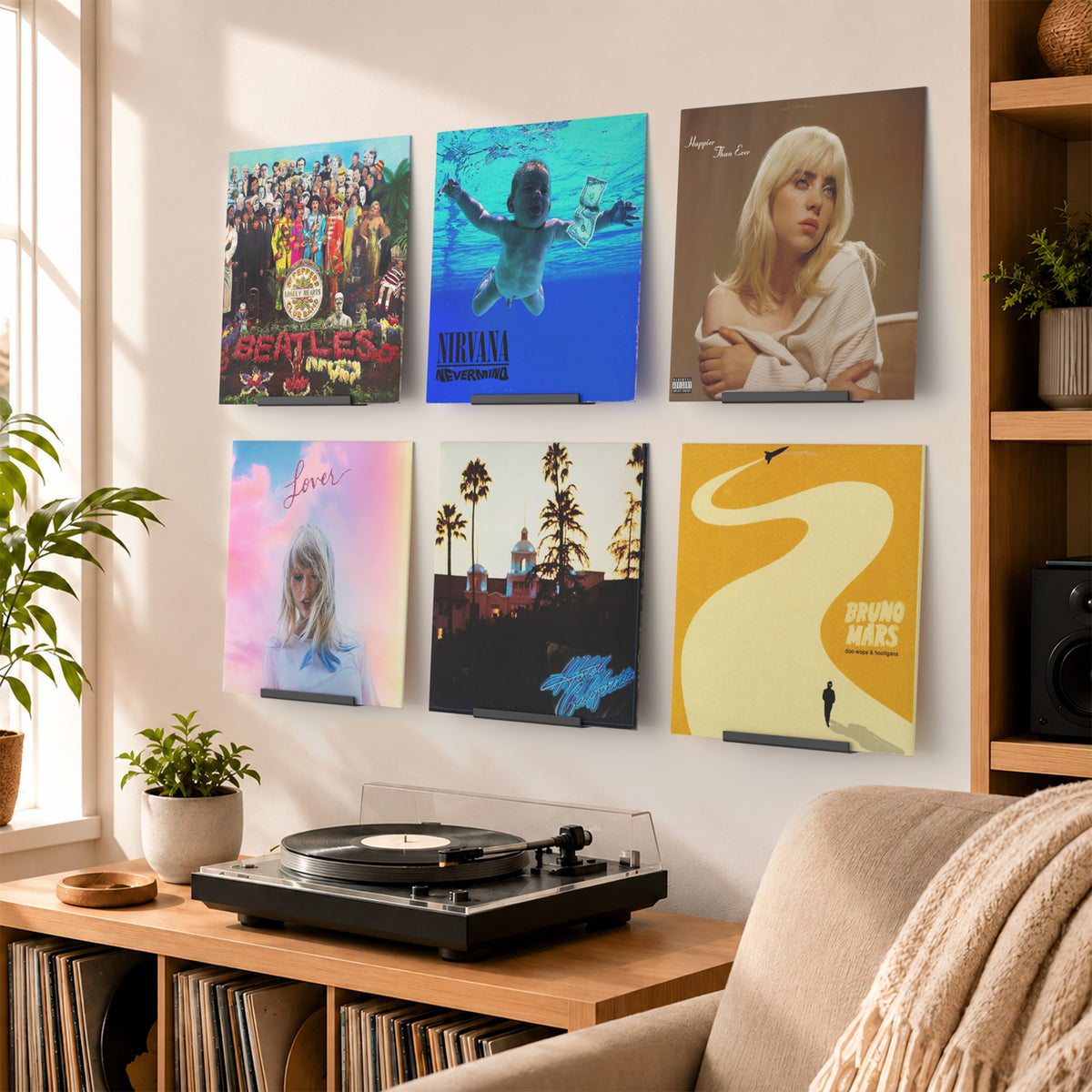 LP houder aan de muur