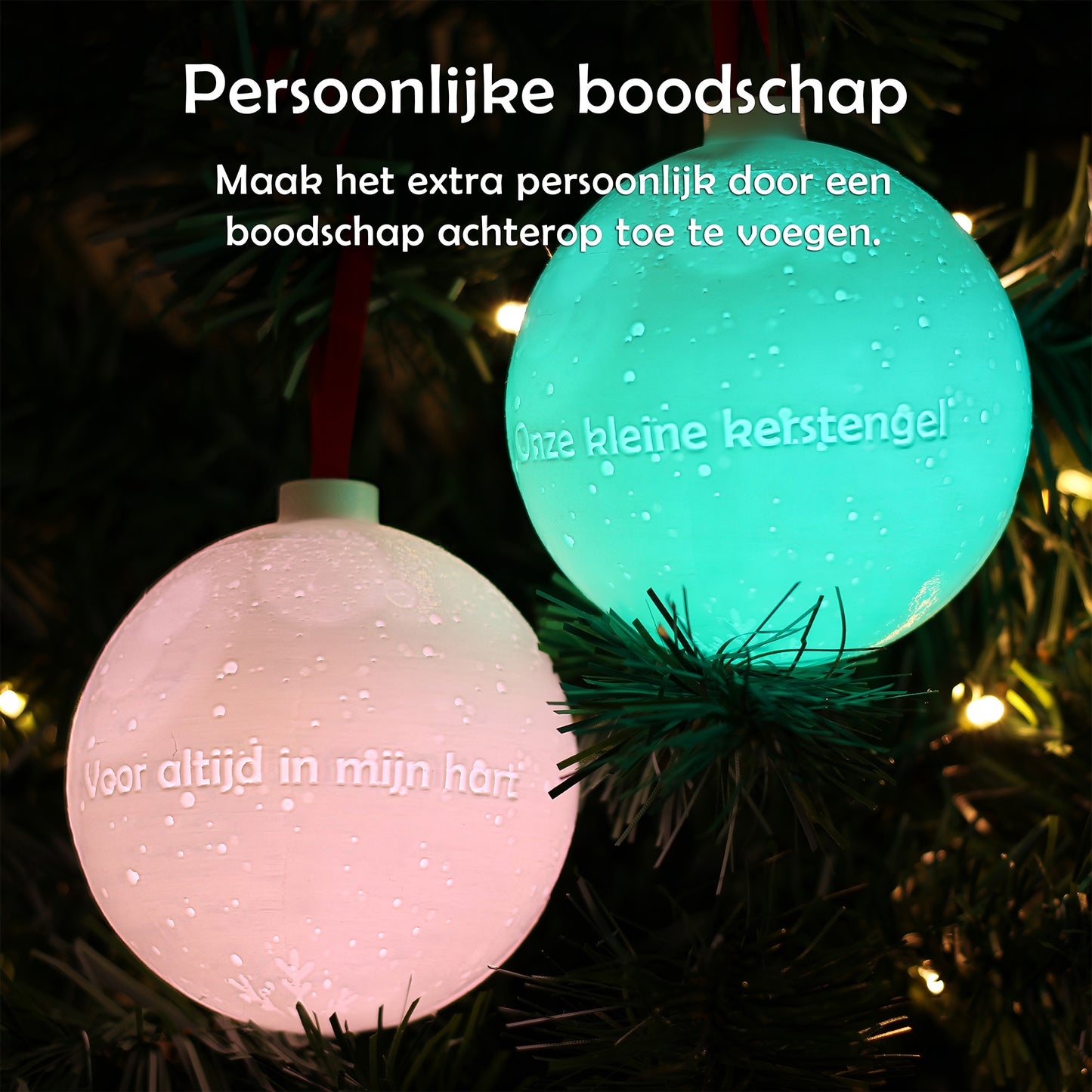 3D kerstbal met lichtgevende foto