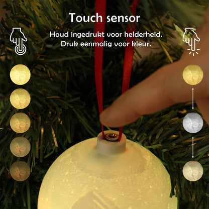 3D kerstbal met lichtgevende foto