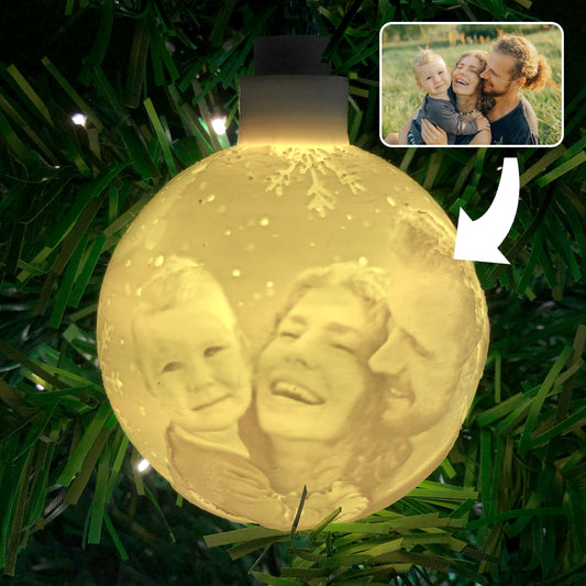 Kerstbal lichtgevend met 3D foto