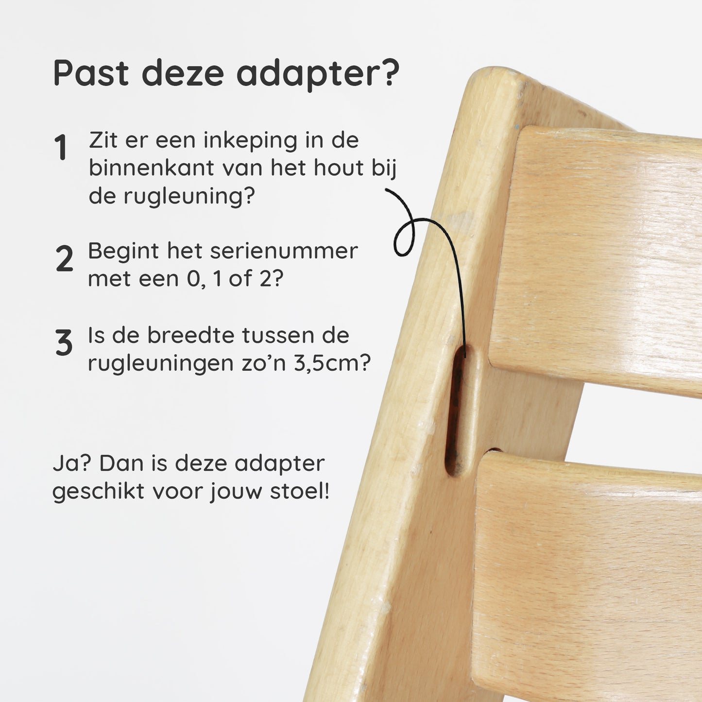 Adapter geschikt voor oud model Tripp Trapp stoel